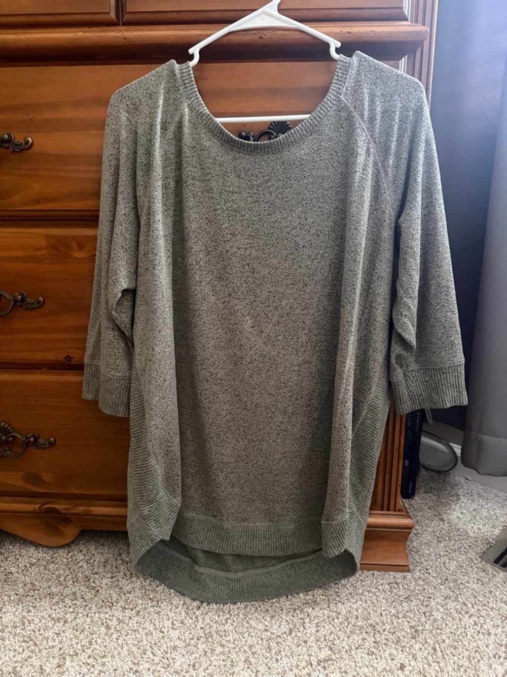 Maurices Heathered Olive Scoop Neck Sweater